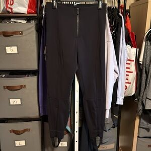 Lululemon Pull-On Zip-Front High-Rise Full Length Pant Sz Medium 8 Black 8017